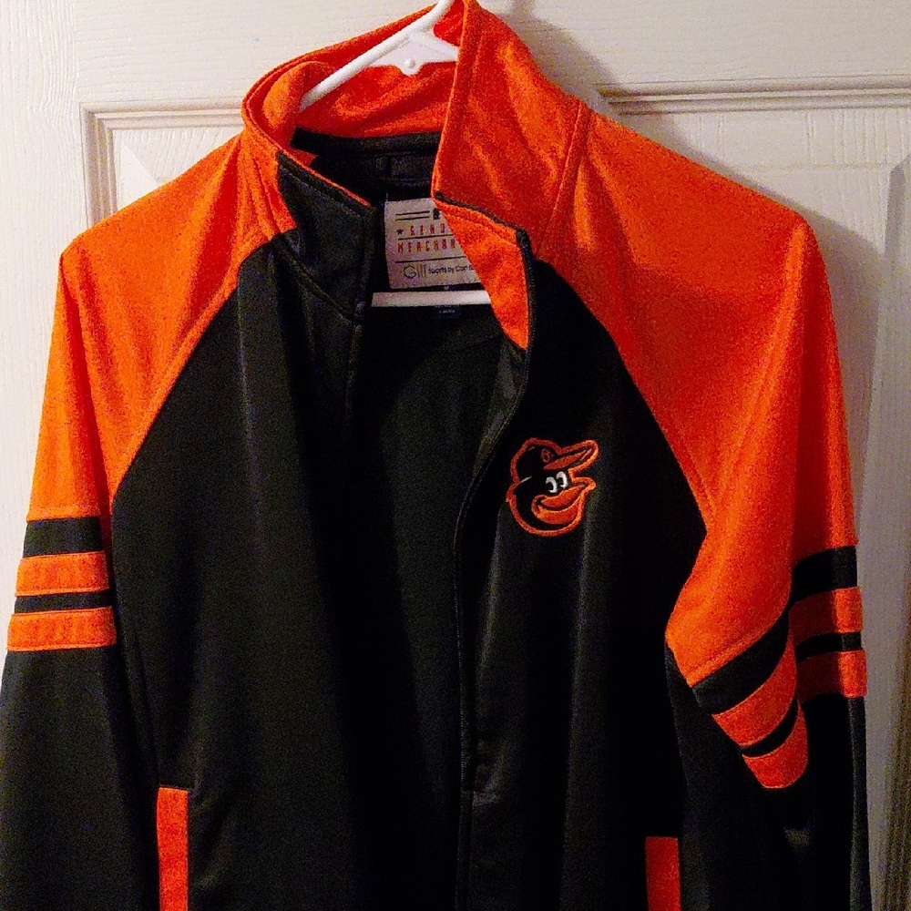 Genuine Merchandise Black and Orange Bomber Jacket